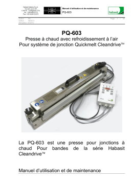 Habasit PQ-603 Manuel utilisateur