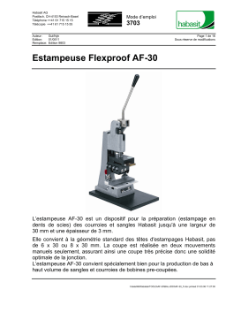 Habasit AF-30 Manuel du propriétaire