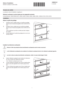 V-ZUG Fully extending runner, CombairSteamer 60, 3 levels Installation manuel