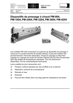 Habasit PM-xx04 Manuel du propriétaire