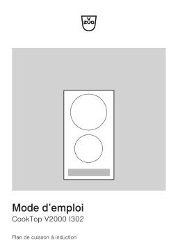 V-ZUG CookTop V2000 I302 Manuel utilisateur