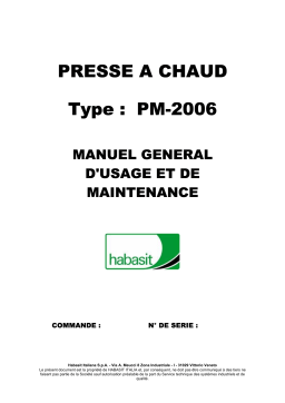 Habasit PM-2006 Manuel du propriétaire