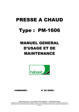 Habasit PM-1606 Manuel du propriétaire