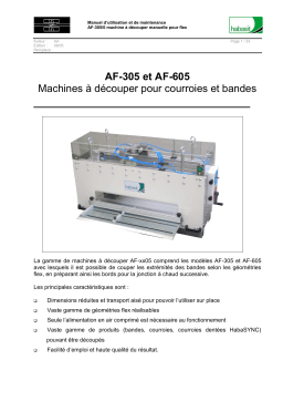 Habasit MT090318 H08M000253 AF-305 AF-605 Manuel utilisateur