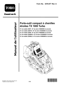 Toro TX 1000 Turbo Wide Track Compact Tool Carrier Manuel utilisateur