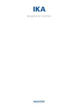 IKA MIXSTER Manuel du propriétaire