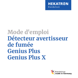Hekatron Genius Plus / Genius Plus X Mode d'emploi