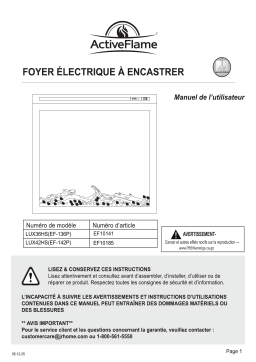 Activeflame EF10185 Manuel du propri&eacute;taire