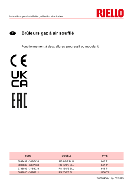 Riello RS 200/E BLU TC FS1 3/400/50 230/50-60 Manuel utilisateur