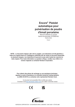 Nordson Encore Automatic Porcelain Enamel Powder Spray Gun Manuel du propriétaire