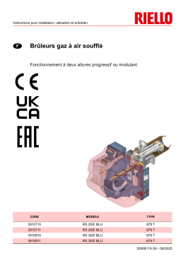 Riello RS 25/E BLU TC FS1 1/220-230/50-60 220-230/50-60 Manuel utilisateur