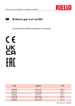 Riello GAS 9 P/M TL FS1 3/400/50 230/50-60 Manuel utilisateur