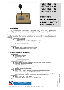 BOUYER Gamme GXT-4000 Une information important