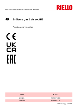 Riello RS 1200/E C01 TC FS1-FS2 3/400/50 230/50-60 Manuel utilisateur