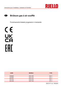 Riello GAS 4 P/M TC FS1 1/230/50 230/50-60 Manuel utilisateur