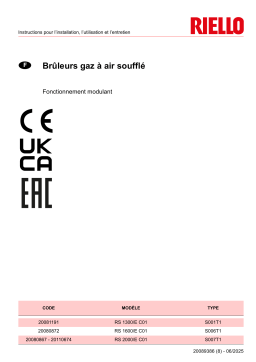 Riello RS 1300/E C01 TC FS1/FS2 3/400/50 230/50-60 Manuel utilisateur