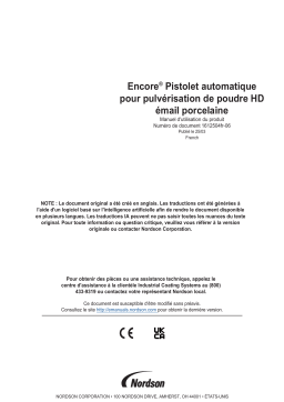 Nordson Encore Automatic Porcelain Enamel HD Powder Spray Guns Manuel du propriétaire