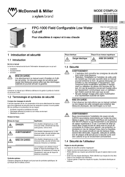 McDonnell & Miller FPC-1000 Field Configurable Low Water Cut-Off Manuel du propriétaire