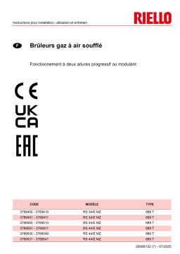 Riello RS 44/E MZ TL FS1 3/220-400/50-60 220-230/50-60 Manuel utilisateur