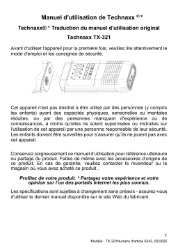 Technaxx TX-321 Manuel du propriétaire