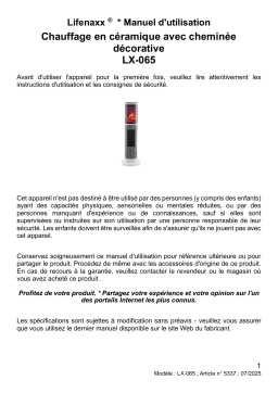 Lifenaxx Ceramic Heater Manuel du propriétaire