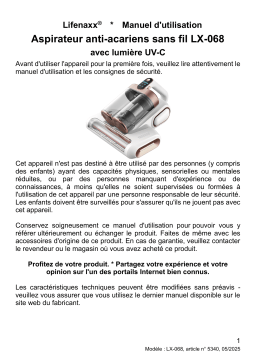Lifenaxx LX-068 Manuel du propriétaire