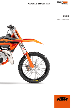 KTM 85 SX 17/14 Manuel du propriétaire