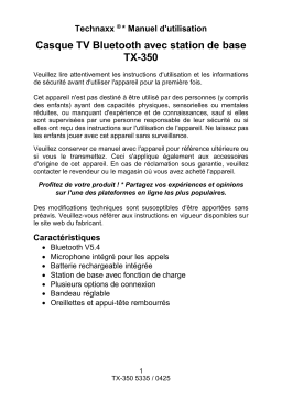 Technaxx Bluetooth TV headphones Manuel du propriétaire