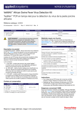 Thermo Fisher Scientific VetMAX African Swine Fever Virus Mode d'emploi
