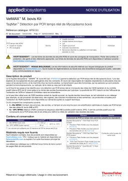 Thermo Fisher Scientific VetMAX M. bovis Kit Mode d'emploi