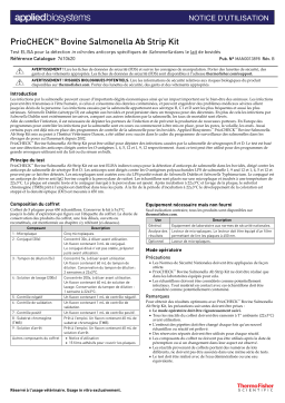 Thermo Fisher Scientific PrioCHECK Bovine Salmonella Ab Strip Kit Mode d'emploi