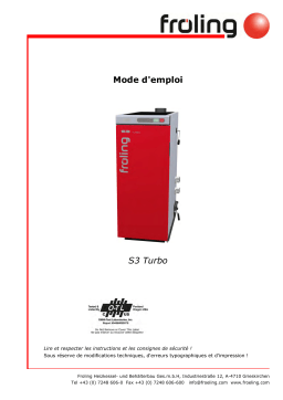 Froling S3 Turbo Mode d'emploi