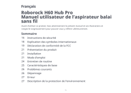 Roborock H60 Hub Series Manuel du propriétaire