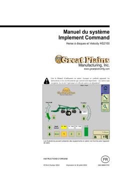 GREAT PLAINS Velocity HS2100-23 - HS2100-36 Manuel du propriétaire