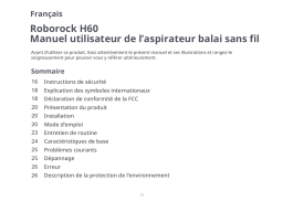 Roborock H60 Series Manuel du propriétaire