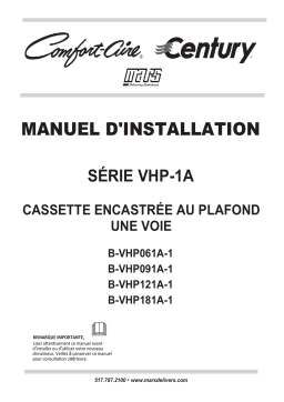 COMFORT-AIRE B-VHP181A-1-CY Manuel utilisateur
