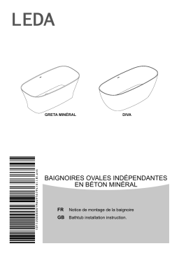 Leda BAIGNOIRE OVALE GRETA MINÉRAL Guide d'installation