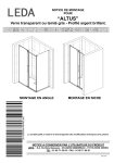 Leda PORTE COULISSANTE + PAROI FIXE &Agrave; 90&deg; ALTUS Mode d'emploi