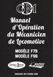Rapido F7B &amp; F9B Locomotive Mode d'emploi