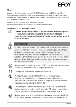 EFOY 80/150 & Pro 900/1800/2800 Manuel utilisateur