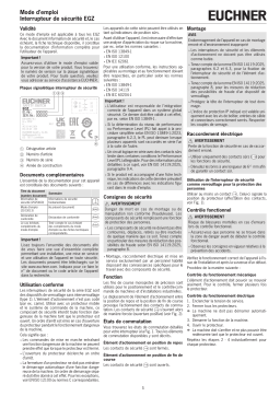 EUCHNER Interrupteur de sécurité EGZ Mode d'emploi