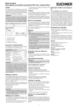 EUCHNER Interrupteurs de position de précision EGT avec contacts Reed Mode d'emploi
