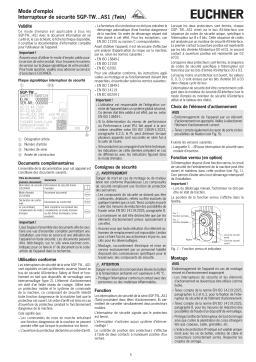 EUCHNER Interrupteur de sécurité SGP-TW…AS1 (Twin) Mode d'emploi