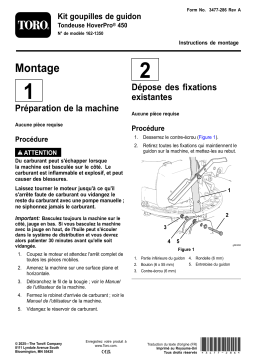 Toro Handle Pin Kit, HoverPro 450 Machine Guide d'installation