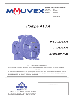 Mouvex 1012-C00 Pompe A18 A Manuel utilisateur