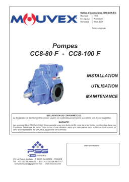 Mouvex 1010-L00 Pompes CC8-80 F CC8-100 F Manuel utilisateur