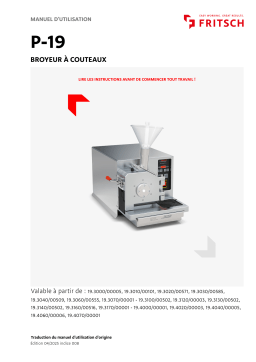 Fritsch Universal Cutting Mills PULVERISETTE 19 Mode d'emploi