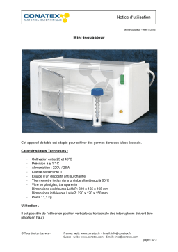 Conatex Mini-incubateur Manuel du propriétaire