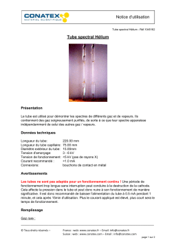 Conatex Tube spectral Hélium Manuel du propriétaire