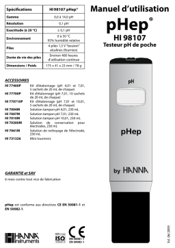 Conatex pH-mètre stylo Manuel du propriétaire